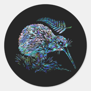 NYA ZEELAND KIWI PAUA RUNT KLISTERMÄRKE