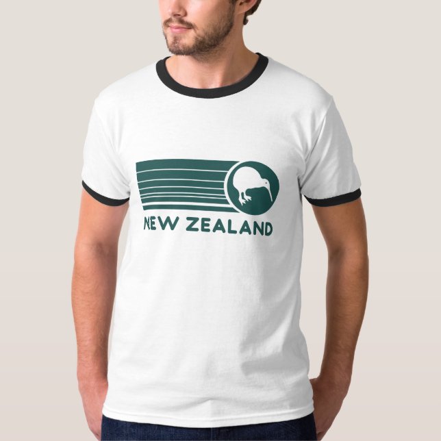 Nya Zeeland Kiwi-ränder Herr T-Shirt (Framsida)