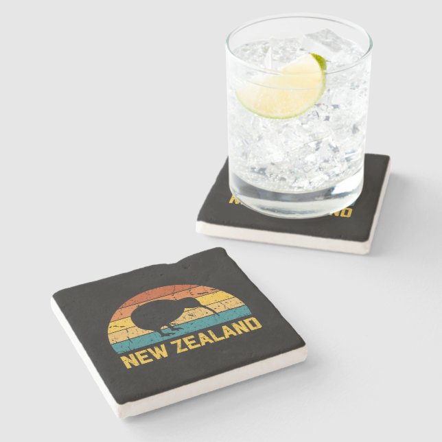 Nya Zeeland Kiwi Retro  Stenunderlägg (Sidan)