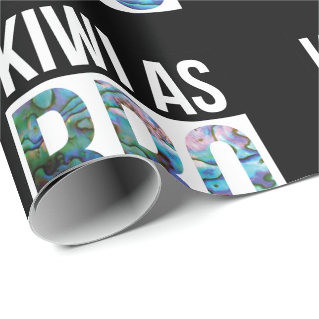 NYA ZEELAND KIWI SOM BRO ENKEL PAUA PRESENTPAPPER (Rullad Hörn)