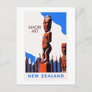 Nya Zeeland Maori Art Vintage affisch återställd Vykort