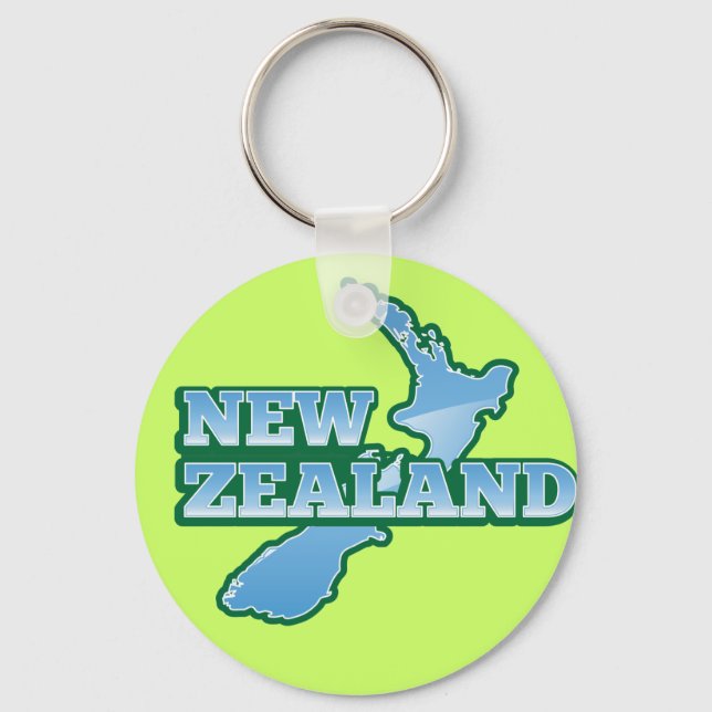 NYA ZEELAND med karta Nyckelring (Framsida)