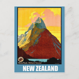 Nya Zeeland, Mitre Peak, berg Vykort