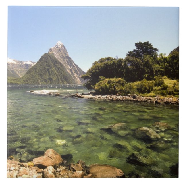 Nya Zeeland, Mitre Peak, & Bowen River ingång Kakelplatta (Framsidan)