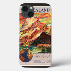 Nya Zeeland Mt. Cook Vintage resor Poster