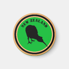 Nya Zeeland och Kiwi Bird - Royalet Kiwi-design Magnet