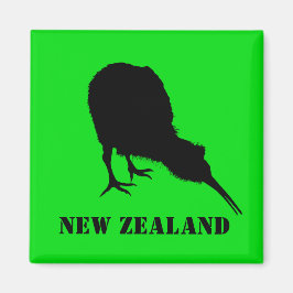 Nya Zeeland och Kiwi Bird Sillhouette/Aotearoa Magnet