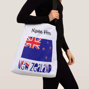 Nya Zeeland och Nya Zeeländare Flagga med ditt nam Axelväska