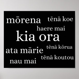 Nya Zeeland Poster med Kiwi Hälsning