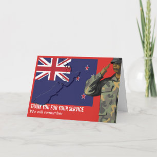 Nya Zeeland REMEMBRANCE DAY Armed Forces Kort