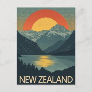 Nya Zeeland Retro Vykort