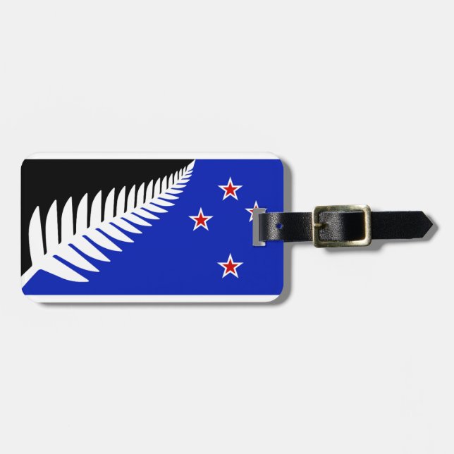 Nya Zeeland Silver Fern Flagga Bagagebricka (Horisontell Framsida)