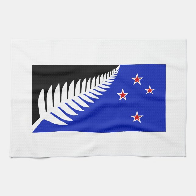 Nya Zeeland Silver Fern Flagga Kökshandduk (Horisontell)