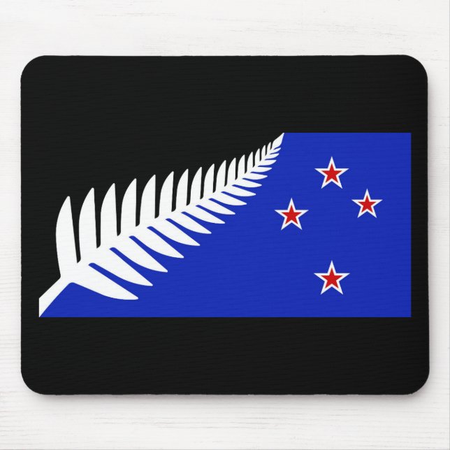 Nya Zeeland Silver Fern Flagga Musmatta (Framsidan)