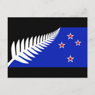 Nya Zeeland Silver Fern Flagga Vykort