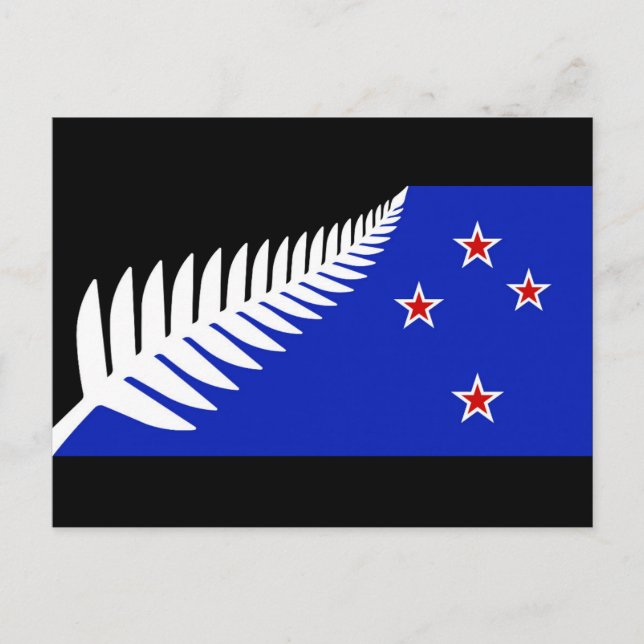 Nya Zeeland Silver Fern Flagga Vykort (Framsida)