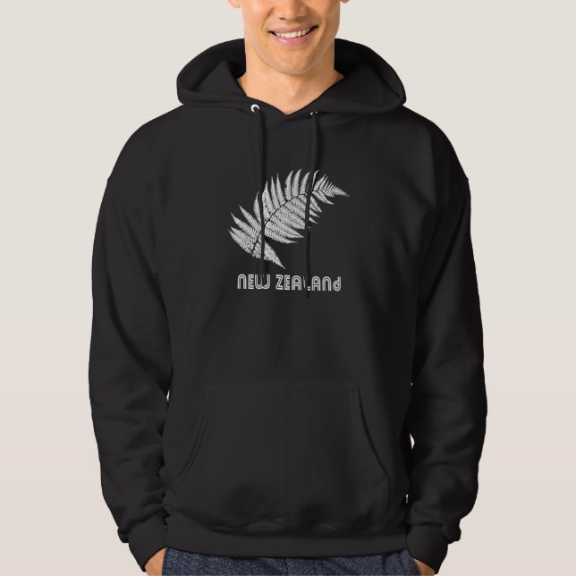 Nya Zeeland Silver Fern Huva Tröja Med Luva (Framsida)