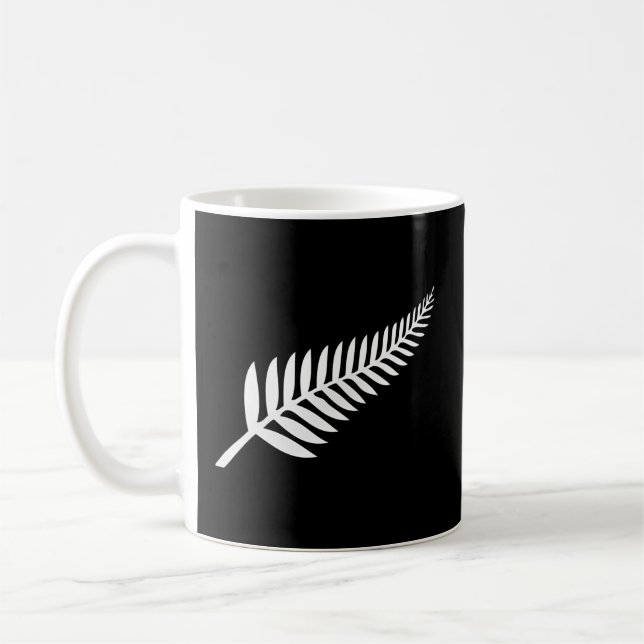Nya Zeeland Silver Fern Kiwi-Pridet Kaffemugg (Vänster)