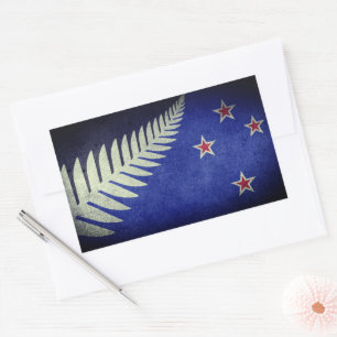 Nya Zeeland Silver Fern Rektangulärt Klistermärke