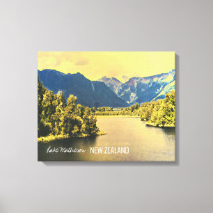 Nya Zeeland Sjö Matheson Sydön Canvastryck