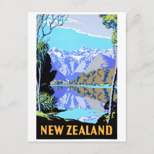 Nya Zeeland Sjö Matheson Vintage resor Poster Vykort