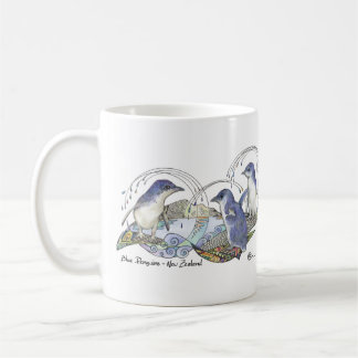 Nya Zeeland Souvenir Blue Penguin teckning Kaffemugg