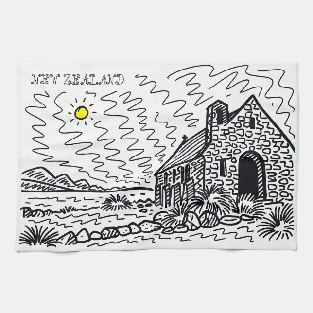 Nya Zeeland Souvenir Köksduk Kökshandduk (Horisontell)