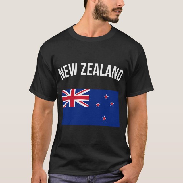 Nya Zeeland Sports Nya Zeeland Flagga T Shirt (Framsida)