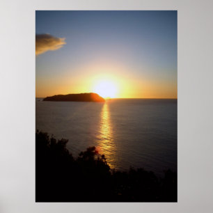 Nya Zeeland Sunrise Poster Ocean Sunrise