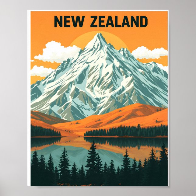 Nya Zeeland Sunset Majesty Poster (Framsidan)