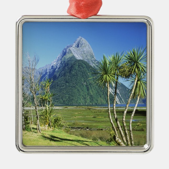 Nya Zeeland, Sydön,  Mitre Peak, Julgransprydnad Metall (Framsidan)