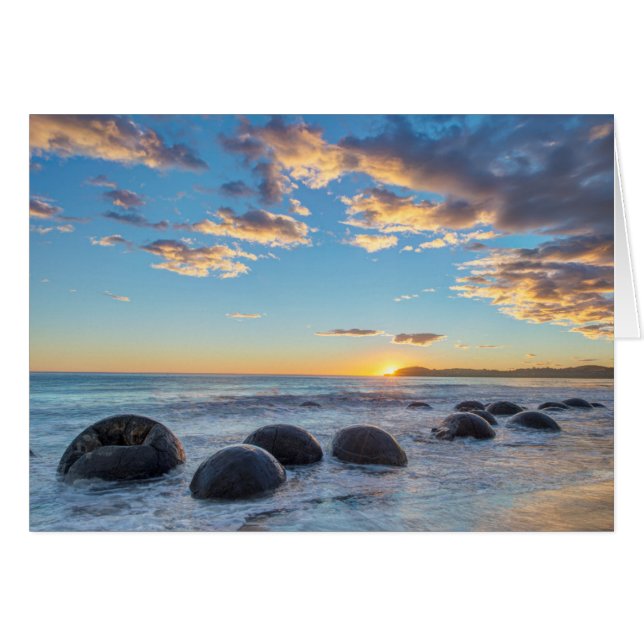 Nya Zeeland, Sydön Moeraki Boulders Hälsningskort (Framsidan Horizontal)