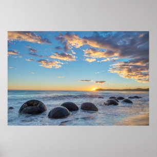 Nya Zeeland, Sydön Moeraki Boulders Poster