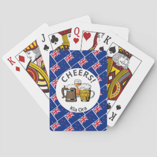 NYA ZEELAND Tecknad 3 Cheers Kia Ora Casinokort