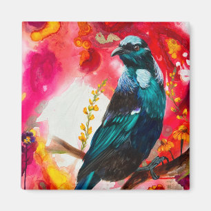 Nya Zeeland Tui Bird Magnet