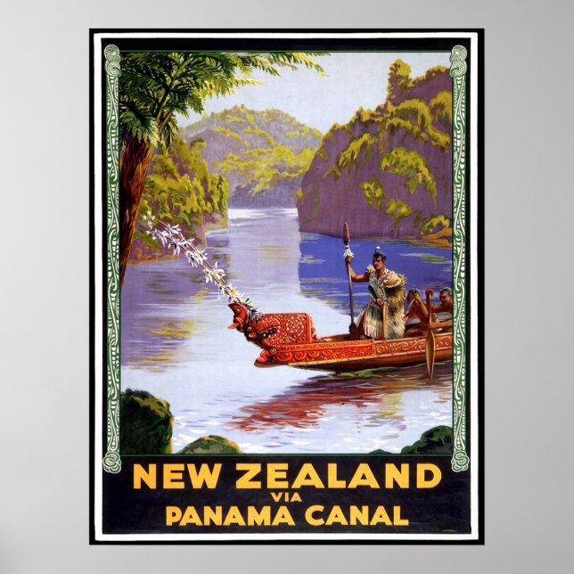 Nya Zeeland via Panama-kanalen, människor på båt Poster (Framsidan)