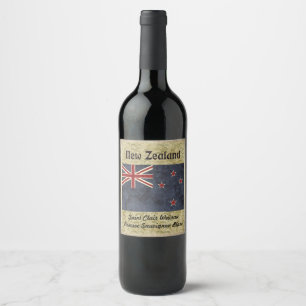 Nya Zeeland Vin-etikett Vinflaska Etikett