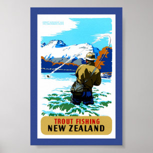 Nya Zeeland Vintage Reserereklam Restaurering Poster