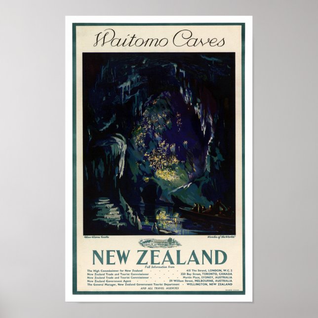 Nya Zeeland Vintage resor Poster (Framsidan)