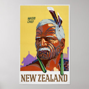 Nya Zeeland Vintage resor Poster återställd