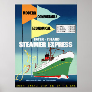 Nya Zeeland Vintage resor Poster återställd