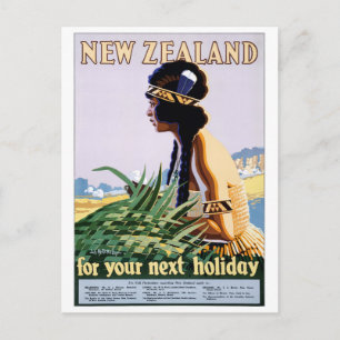 Nya Zeeland Vintage resor Poster återställd Vykort