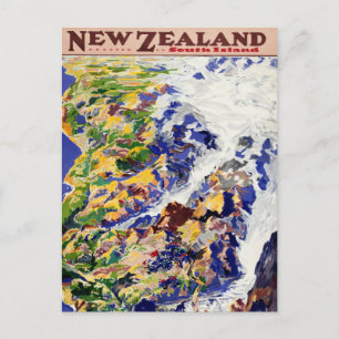 Nya Zeeland Vintage resor Poster Vykort