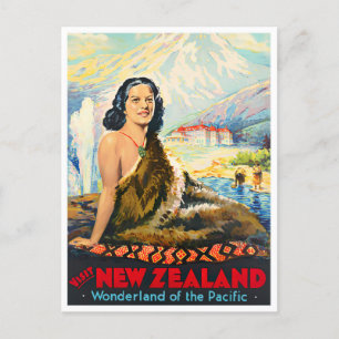 Nya Zeeland vintage resor Vykort