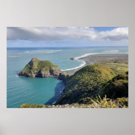 Nya Zeeland Whatipu-Sjölandskapet View Omanawanui Poster
