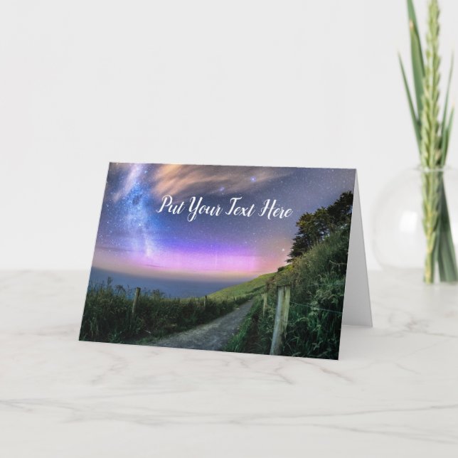 Nya Zeelands Aurora | Dunedin NZ | Södra Ljus Tack Kort (Framsida)