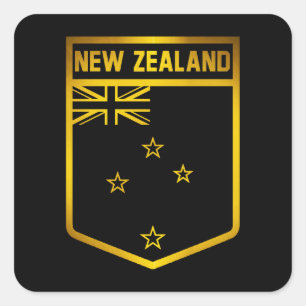 Nya Zeelands Emblem Fyrkantigt Klistermärke