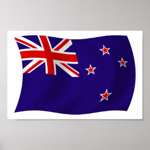Nya Zeelands flagga affischtryck Poster