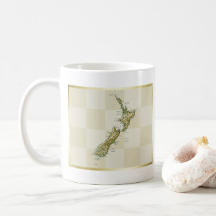 Nya Zeelands flagga + kartmugg Kaffemugg