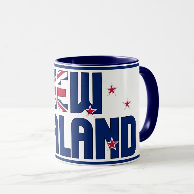 Nya Zeelands Flagga Patriotic Coffee Mugg (Framsida höger)